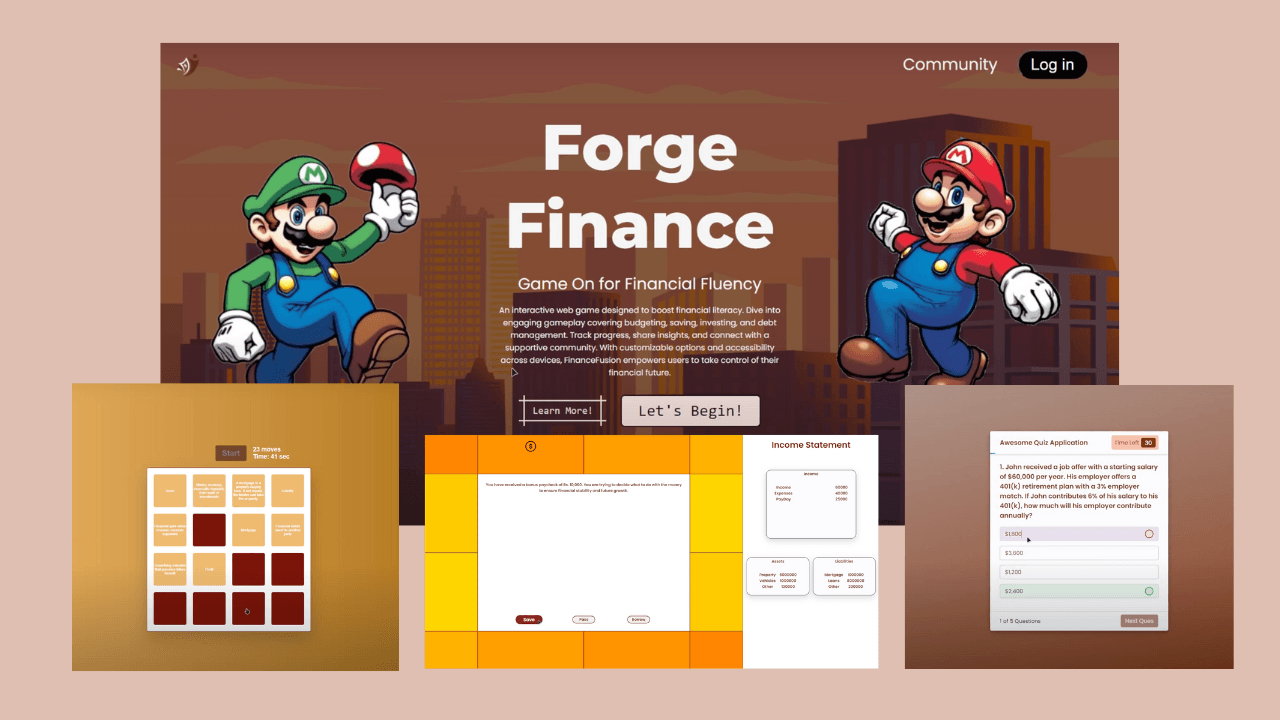 Forge Finance — Financial Literacy for Beginners project preview