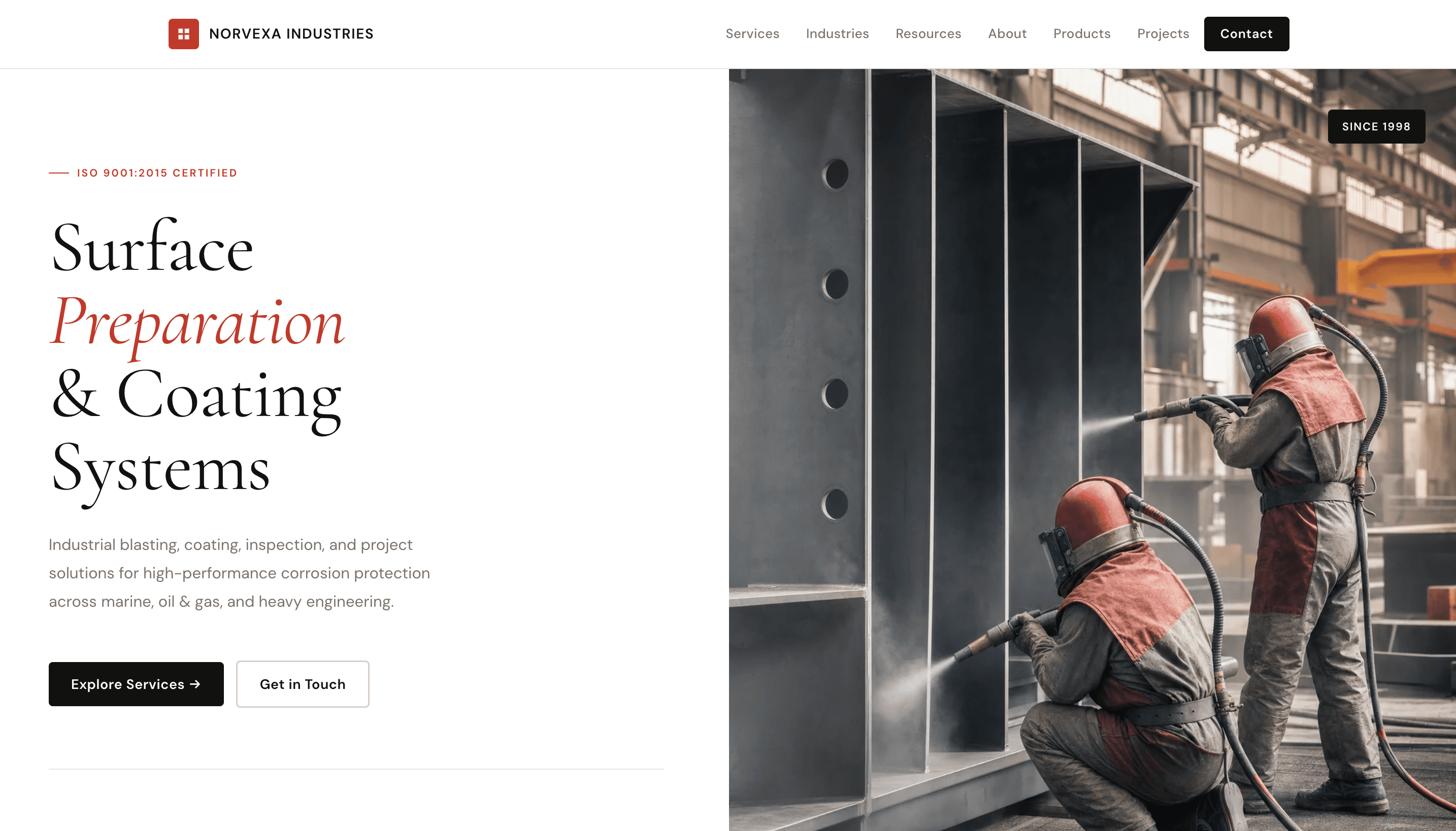 Industrial Services Website project preview